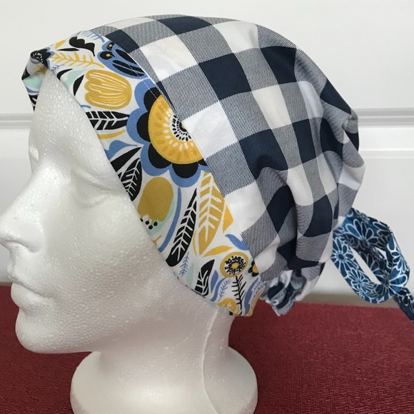 HANDMADE SCRUB CAP/HAT * REVERSIBLE * LONG TIES - Picture 5 of 13